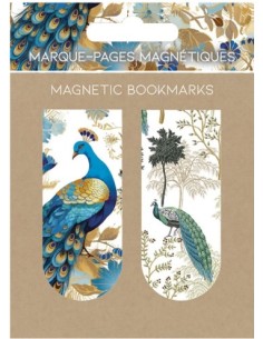 BLISTER 2 MARCAPAGINAS MAGNETICOS PAVOS REALES