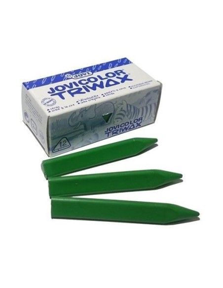 ESTUCHE 12 CERAS JOVICOLOR TRIWAX 97304 VERDECLARO