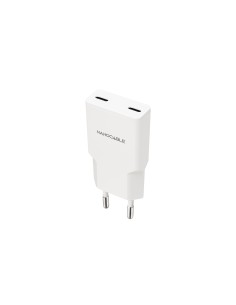 Cargador 2xUSB-C/PD 30W, Blanco