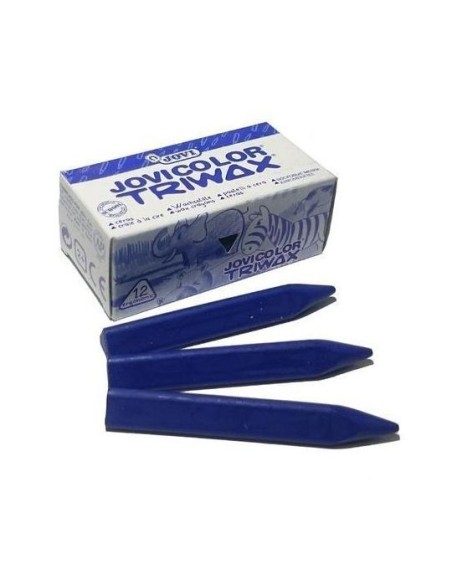 ESTUCHE 12 CERAS JOVICOLOR TRIWAX 97306 AZUL OSC.