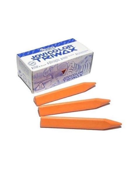 ESTUCHE 12 CERAS JOVICOLOR TRIWAX 97307 NARANJA