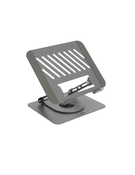 Soporte Elevador con rotación 360° y ajustable, para dispositivos de 11-17, Color Gris Oscuro