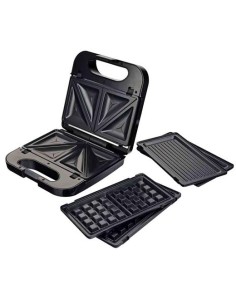 GRUNKEL SANDWICHERA C/ GRILL 750W 3 PLACAS DESMONTABLES NEGRO