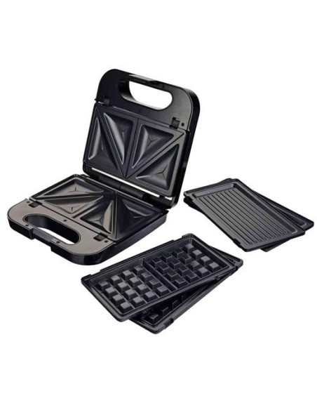 GRUNKEL SANDWICHERA C/ GRILL 750W 3 PLACAS DESMONTABLES NEGRO