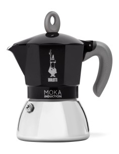 Moka Induktion Cafetera italiana 0,28 L Negro, Plata