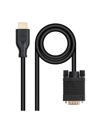 Cable conversor VGA/M a HDMI/M, Negro, 1.8m