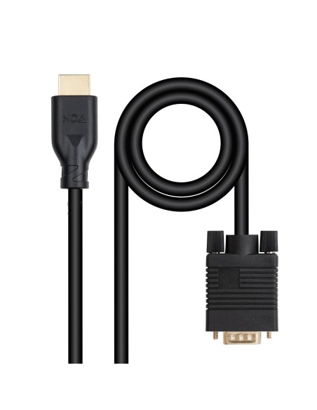 Cable conversor VGA/M a HDMI/M, Negro, 1.8m
