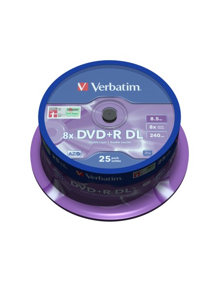 DVD+R Double Layer 8x Matt Silver 25pk Spindle 8,5 GB DVD+R DL 25 pieza(s)