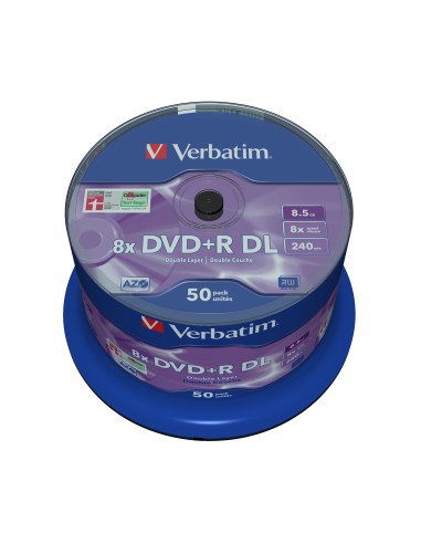 DVD+R Double Layer 8x Matt Silver 50pk Spindle 8,5 GB DVD+R DL 50 pieza(s)
