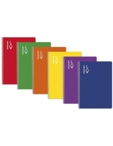 ESCOLOFI LIBRETA ESPIRAL TAPA DURA 50H FOLIO 70GR MILIMETRADO 3X3X9 CM ROJO -5U-