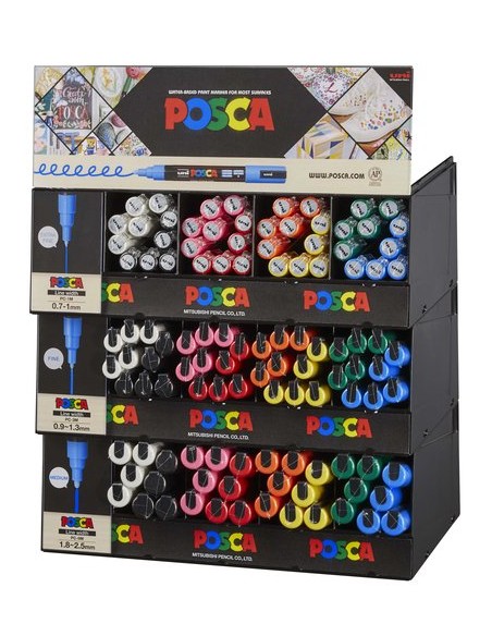ROTUL.UNI-POSCA EXPOSITOR 112 SURTIDOS