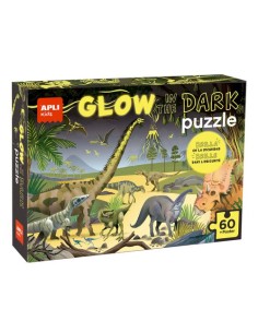 PUZZLE 60 PZ. APLI KIDS GLOW IN THE DARK DINO