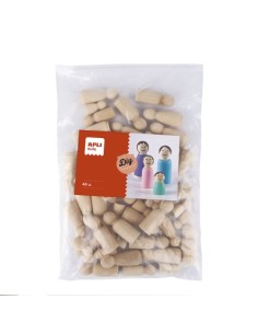 MUÑECOS APLI MADERA NATURAL B/48