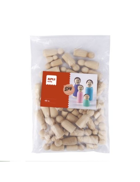 MUÑECOS APLI MADERA NATURAL B/48