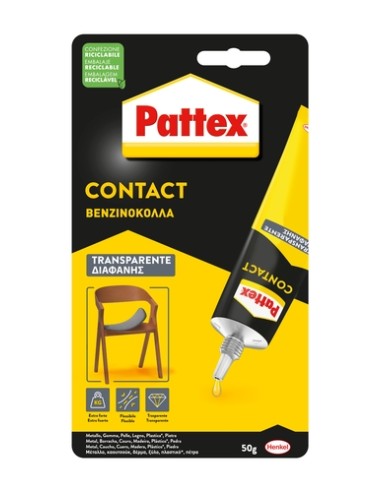 PEGAMENTO CONTACTO PATTEX TRANSPAR. 50g