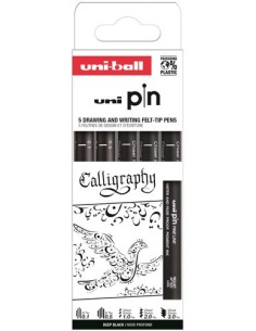 ROTUL.UNI PIN CALIBRADO CALIGRAFIA C/5