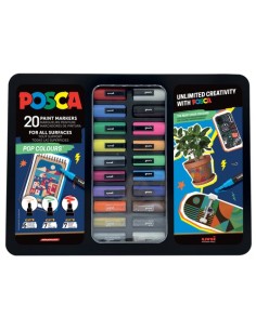 ROTUL.UNI-POSCA CAJA METALICA 20 POP