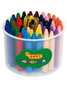 JOVI CERAS JOVICOLOR + 1 SACAPUNTAS COLORES SURTIDOS -BOTE DE 60-
