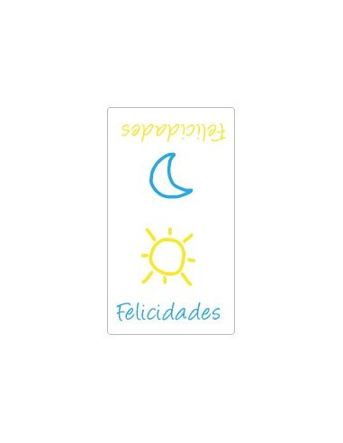 ETIQ.REG. R.300 FELICIDADES SOL/LUNA