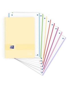 BLOC OXF. EU.BOOK 8 A4 160h HZ. PASTEL - Pack de 5 unidades