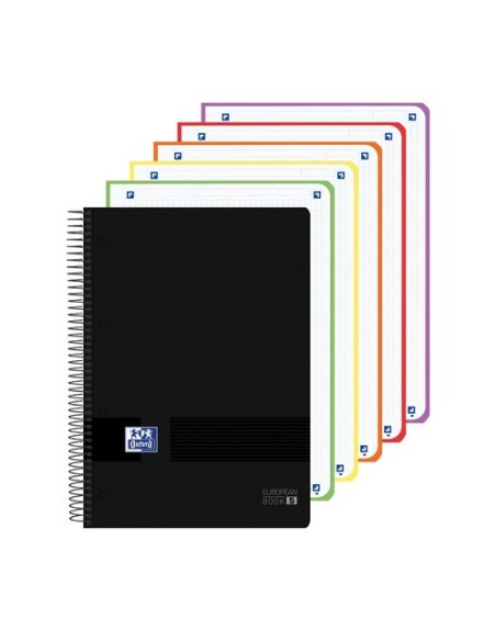 BLOC OXF. EU.BOOK 5 A4 120h CD.5 NEGRO - Pack de 5 unidades