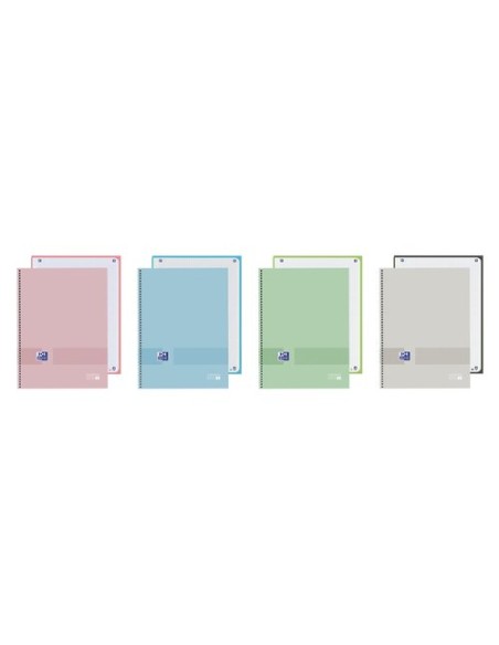 BLOC OXF. EU.BOOK 1 A4 80h CD.5 PASTEL - Pack de 5 unidades