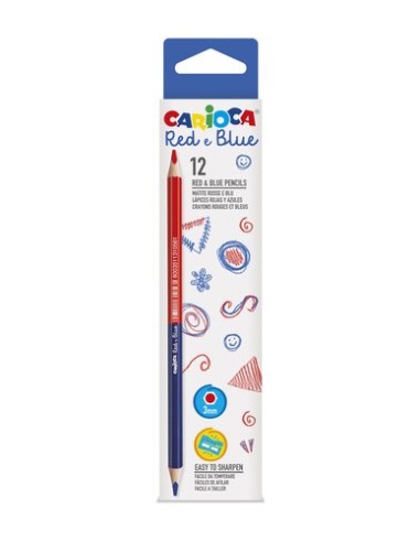 LAPICES CARIOCA BICOLOR A/R.C/12 - Pack de 12 unidades