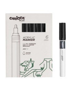 ROTUL.ACRILICO CARIOCA PLUS CAJA 6 NEGRO