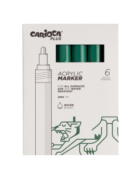 ROTUL.ACRILICO CARIOCA PLUS CAJA 6 VERDE