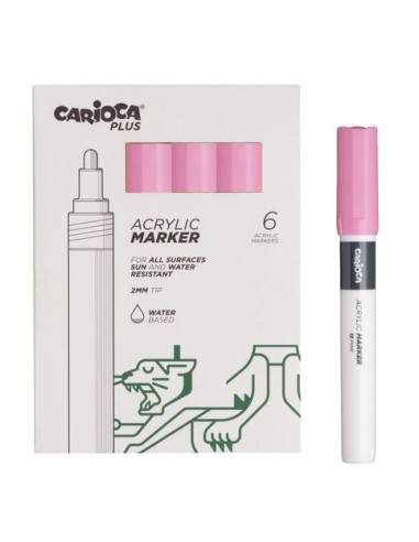 ROTUL.ACRILICO CARIOCA PLUS CAJA 6 ROSA