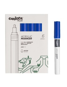 ROTUL.ACRILICO CARIOCA PLUS CAJA 6 AZUL
