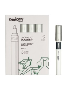 ROTUL.ACRILICO CARIOCA PLUS CAJA 6 PLATA