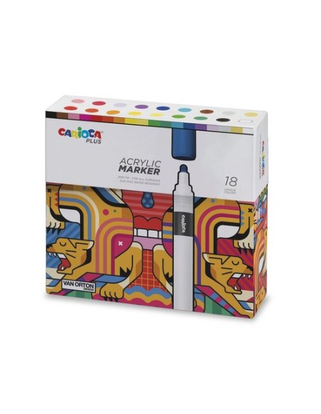 ROTUL.ACRILICO CARIOCA PLUS CAJA 18 - Pack de 12 unidades