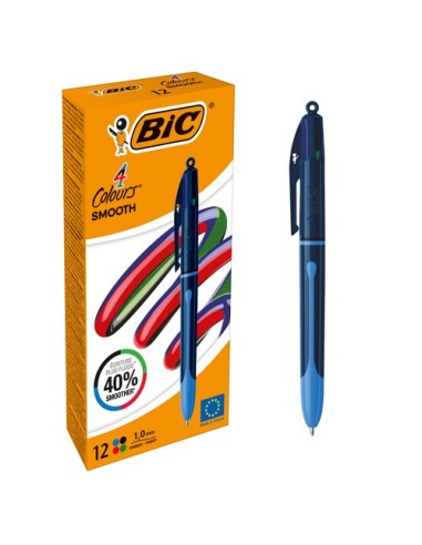 BOLIGRAFO 4 COL.BIC SMOOTH DROP - Pack de 12 unidades