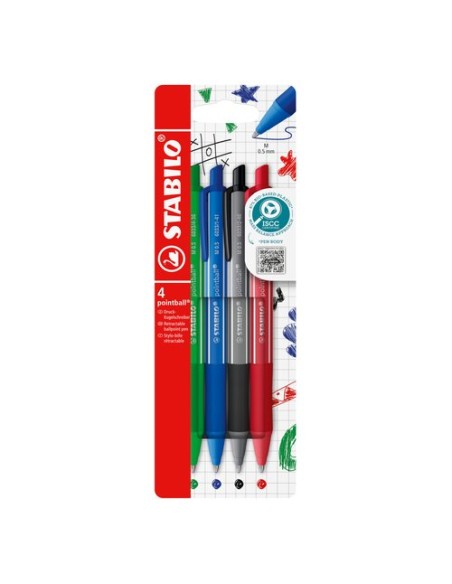 BOLIGRAFO STABILO POINTBALL CAJA 4