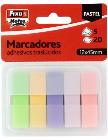 BANDERITAS ADHES. FIXO 12x45 PASTEL P/5