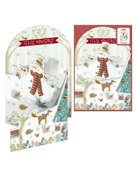 CHRISTMAS DOHE 115x170 MUÑECO DE NIEVE - Pack de 6 unidades