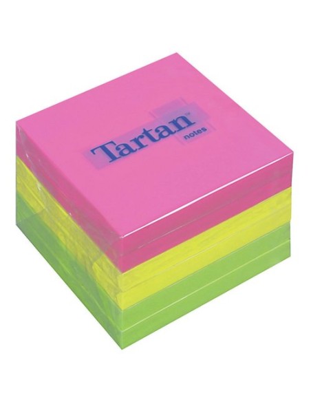 TACO NOTAS TARTAN 76X76 NEON SURT.PAQ.6