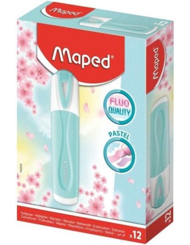ROTUL. FLUOR MAPED PEPS PASTEL AZUL - Pack de 12 unidades