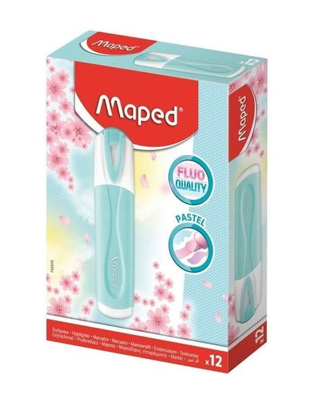 ROTUL. FLUOR MAPED PEPS PASTEL AZUL - Pack de 12 unidades