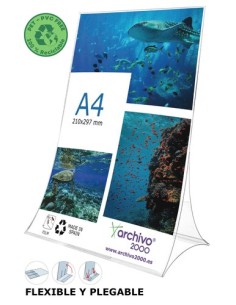EXPOSITOR SOBR. L A4 VERT. FLEX.CRISTAL