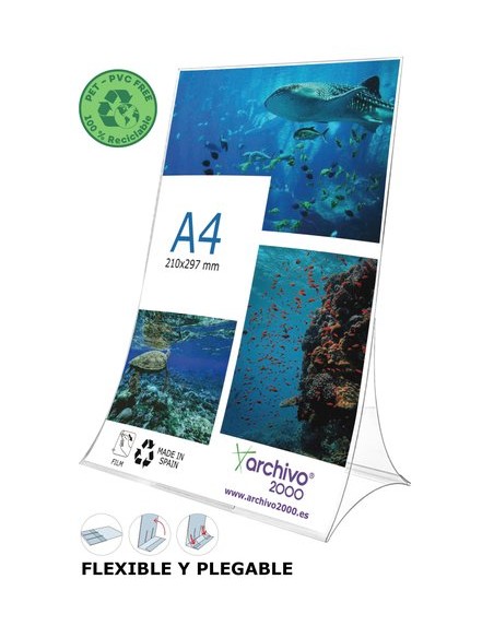 EXPOSITOR SOBR. L A4 VERT. FLEX.CRISTAL