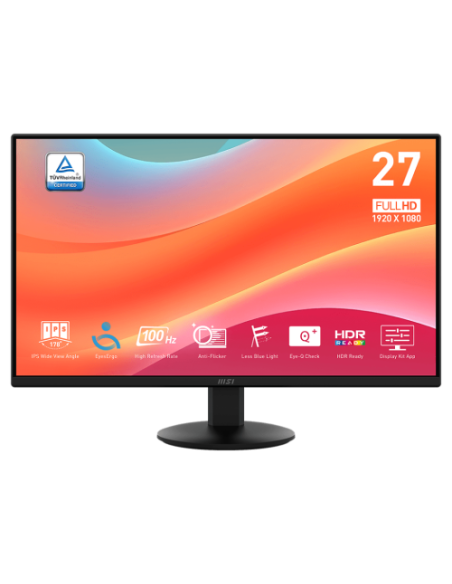 MSI MONITOR PRO MP272L. 27. PLANO IPS. 1920x1080 . 100HZ. NEGRO