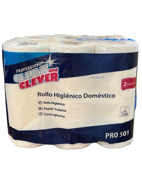 PAPEL HIGIENICO DOMESTICO 2 CAPAS 23M - Pack de 12 unidades