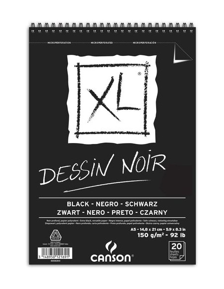 BLOC DIBUJO CANSON XL BLACK C/ESP. A5 15