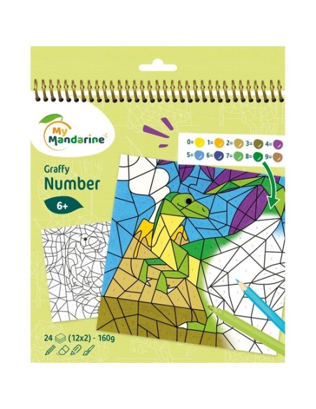 BLOC CLAIR. MANDARINE DIB.NUM. DINOS