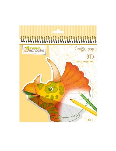 BLOC CLAIR. GRAFFY 3D DINOSAURIOS