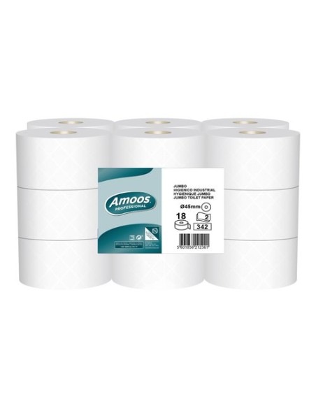 PAPEL HIGIENICO AMOOS PROF.  2 CAPAS 120 - Pack de 18 unidades