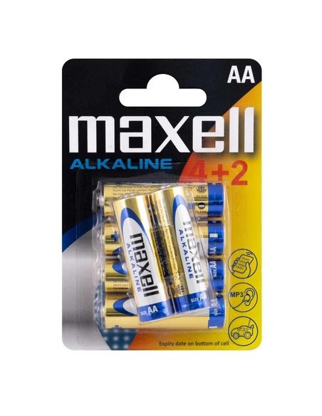 PILAS ALCALINA MAXELL LR06 BLISTER 4+2