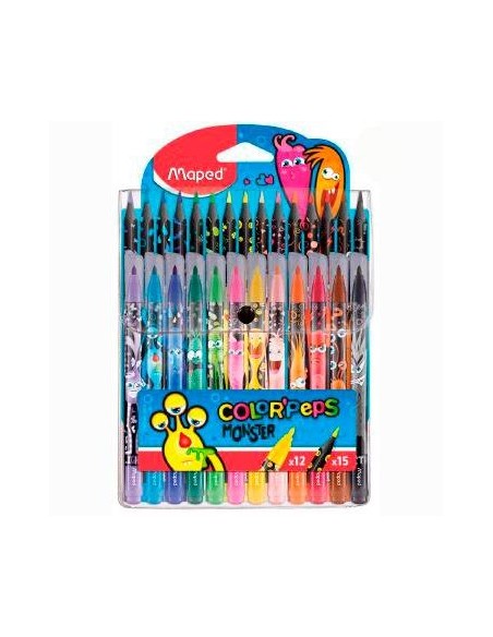 MAPED ROTULADORES Y LÁPICES DE COLORES COLOR´PEPS MONSTER COMBO SURTIDOS Pack de 12 unidades - 984718